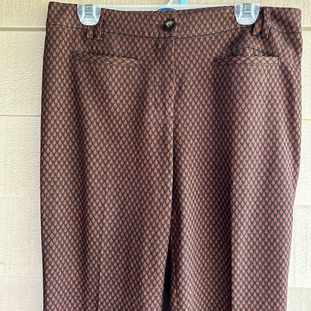 Anthropologie Brown and Black Patterned Boot Cut Pants